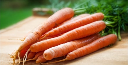 Carrots on cutting board