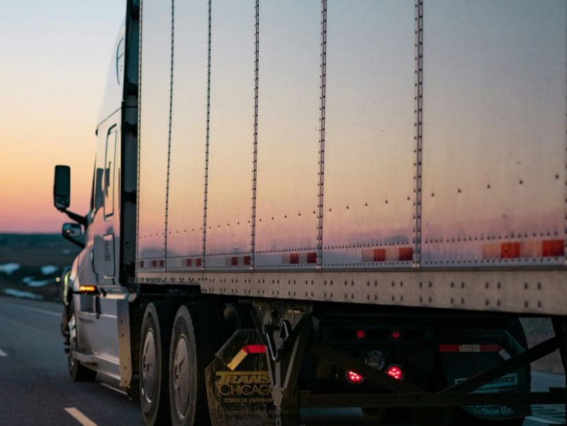 Semi driving food to food bank