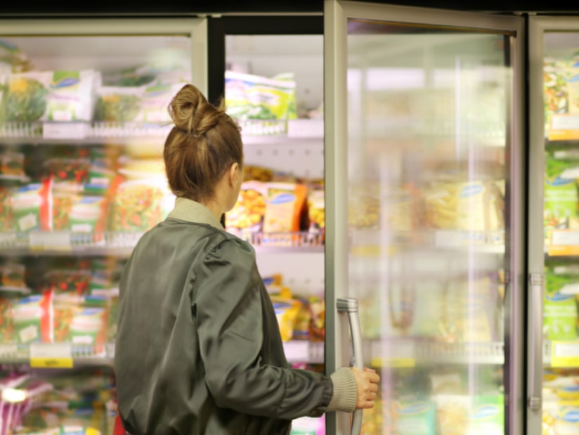 volunteer inventory check on fridge